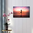 thumbnail image 2 of Canvas Prints Wall Art - Young Woman Yoga Practice at the Seaside at Sunset | Modern Wall Decor/ Home Decor Gallery Wraps Giclee Print & Wood Framed. Ready to Hang - 12" x 18", 2 of 3