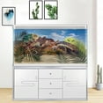 thumbnail image 4 of 48X24IN Desert Rock Cactus Oasis Reptile Habitat Background, Natural Blue Sky Sun Desert Themed Terrarium Background, Aquarium Background with 10 EVA Double-Sided Tape, 4 of 5