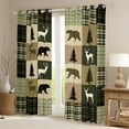 thumbnail image 2 of Feelyou Vintage Lodge Cabin Black Out Curtains, Jungle Bear Deer Animal Curtains Pack of 2 (42x63 Each), Western Countryside Bedroom Curtains, Green Living Room Curtains Decor, 2 of 6