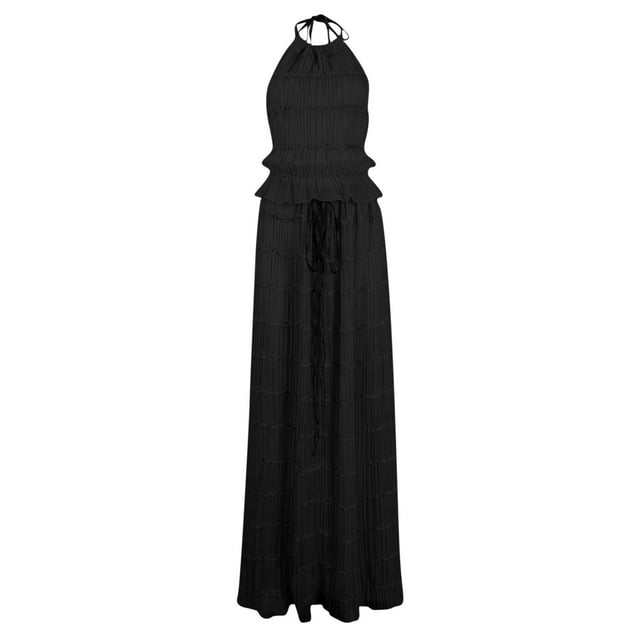 Yuyuzo Skirts Sets for Women Sleeveless Ruffle Tank Tops Drawstring High Wasited Flowy Maxi Dresses 2 Piece Vacation