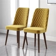 thumbnail image 3 of Ashcroft Ellen Mid-Century Modern Velvet Dining Chair, Gold (Set of 2), 3 of 7
