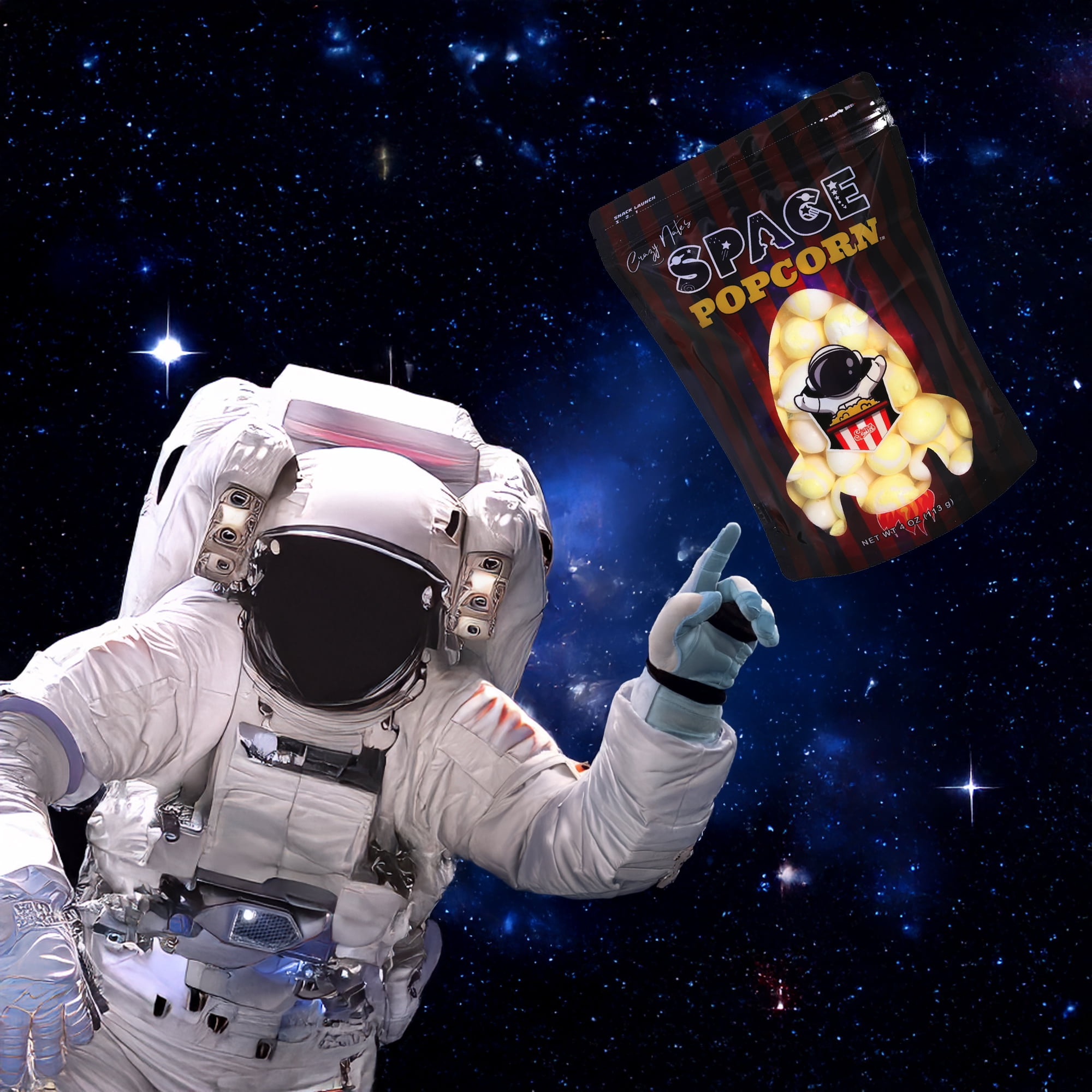 Crazy Nate's Space Popcorn™ - Freeze-Dried Butter Popcorn Taffy, Crunchy Gourmet Snack (6 Pack)