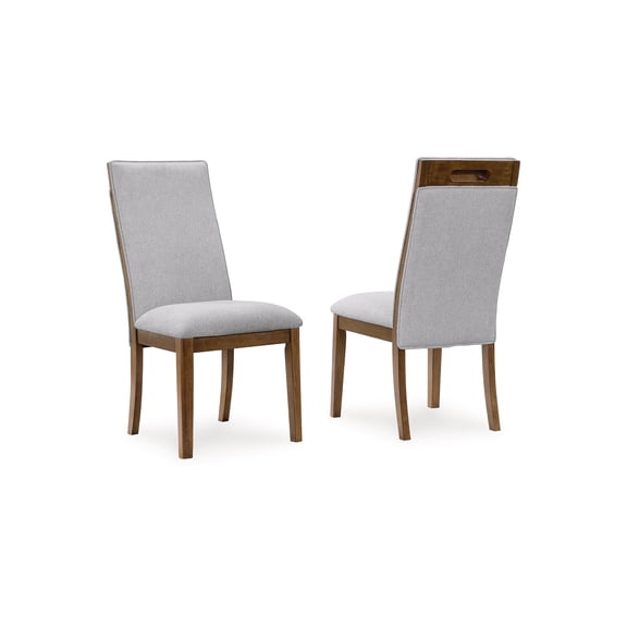 Signature Design by Ashley Lyncott Solid Wood Frame Dining Chair, Set of 2, Beige/Brown