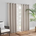 thumbnail image 4 of Sunbrella Canvas Stiped Light Filtering Grommet Top Single Curtain Panel, Pebble, 52 x 96, 4 of 11