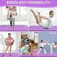 thumbnail image 6 of 2-Folding Exercise Mat for Kids, 6'X3'X4" Foldable Gymnastics Mat, Home Gym Tumbling Mat with Carrying Handles, Polymeric Sponge, 2 Panel, Waterproof, Use for Fitness Aerobics Stretching, Purple, 6 of 8