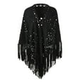 thumbnail image 1 of Women's Suede Fringed Open Cape Poncho Scarf - Punch Pattern, Polyester, One Size - 190cm Length, 1 of 4