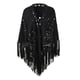 thumbnail image 1 of Bufanda poncho abierta con flecos de ante para mujer - Estampado perforado, poliéster, talla única - 190 cm de largo, 1 of 4