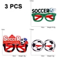 thumbnail image 2 of 3 piezas de gafas de sol para fiesta de fútbol 2022, gafas novedosas para el mundial, accesorios para fotomatón, suministros para recuerdos de fiesta de fútbol de la Copa del Mundo 2022, 2 of 5