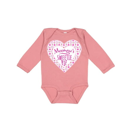 

Inktastic Meemaw s Sweetie Pie with Pink Hearts Gift Baby Boy or Baby Girl Long Sleeve Bodysuit