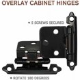 thumbnail image 3 of MesaSe 40 Pcs Matte Black Cabinet Hinges Overlay Self Closing for Kitchen Cabinet Door, 3 of 6