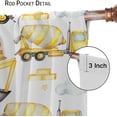 thumbnail image 6 of Boys Construction Curtains, Watercolor Yellow Cartoon Tractor Truck Excavator Bulldozer Print Blackout Window Treatments for Kids Child Bedroom Nursery, 84x84in, 6 of 6
