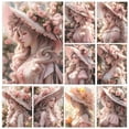 thumbnail image 2 of Pintura de diamantes 5D Diy, mosaico de diamantes cuadrado completo, sombrero rosa, flores, chica hermosa, regalo de bordado, artesanía, A545, nuevo, 2023, 2 of 4