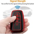 thumbnail image 5 of Key Fob Cover Compatible with Toyota RAV4 Camry Avalon Corolla Highlander C-HR Prius Smart Remote Keychain Case Holder Protector,Red, 5 of 6
