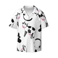 thumbnail image 4 of Uemuo Cute Cow and Milk Stains Pattern Cotton Linen Short Sleeve Shirts,Casual Lightweight Button Down Shirts,Vacation Beach Summer Tops-XX-Large, 4 of 7
