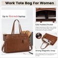 thumbnail image 3 of Laptop Bag for Women 15.6 Inch Work Tote Bags  Leather Laptop Computer Tote Professional Briefcase, 3 of 6