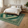 thumbnail image 3 of ODIKA Southwestern Zigzag Geometric Stripe Border Gradient Cream Ombre Refined Foldable Easy Care for Queen Size Bedroom, Under Bed, Master Suite, 3 of 7