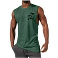 thumbnail image 2 of DDAPJ pyju Palm Tree Tank Tops for Men Big and Tall Sleeveless Muscle Shirts Summer Casual Workout Tanks Stretch Fitness Vest Top Army Green XXL, 2 of 5