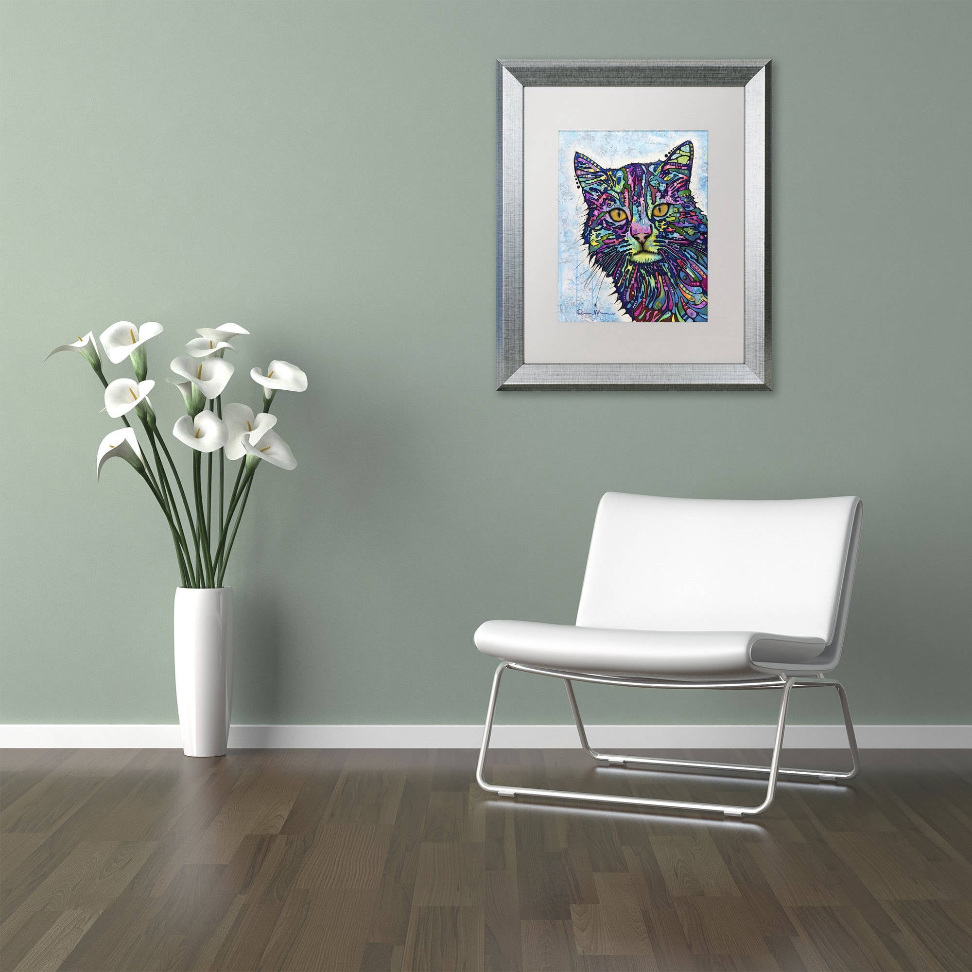 Trademark Fine Art "Diligence" Canvas Art by Dean Russo, White Matte, Silver Frame