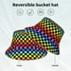 thumbnail image 2 of Fotbe Rainbow Chequerboard Sombrero Tipo Pescador con Estampado – Sombrero de Sol de Algodón de Moda para Playa, Golf, Pesca, 2 of 6