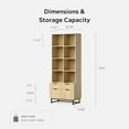 thumbnail image 5 of EYYTHUNG Fluted Tall Bookcase with Drawers, Mid-Century Farmhouse, Adjustable Shelves, 71" Tall, Set of 3, 5 of 7