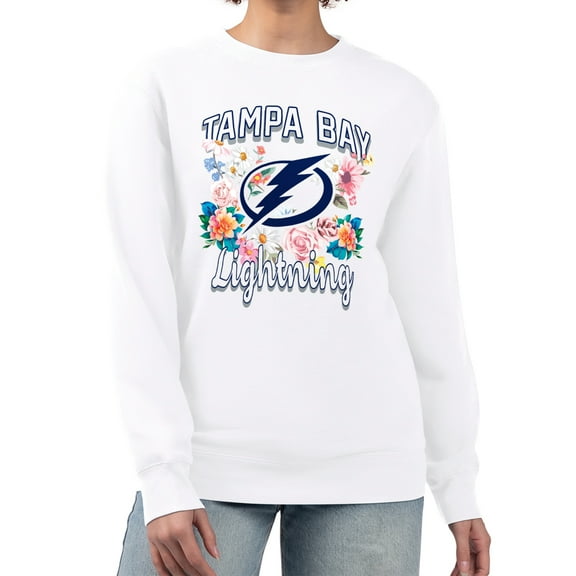 Women's G-III 4Her by Carl Banks White Tampa Bay Lightning Flower Logo Pullover Sweatshirt