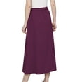 thumbnail image 3 of Women's Cotton A-line Button Front High Waist Front Slit Knee Length Skirt, Color : Magenta, Size: 5XL, 3 of 6