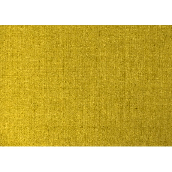 Ahgly Company Machine Washable Indoor Rectangle Solid Yellow Modern Area Rugs, 7' x 9'