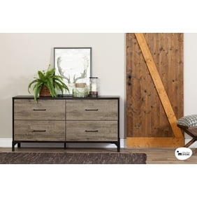 South Shore Valet 2 Drawer Nightstand Weathered Oak And Ebony Walmart Com Walmart Com