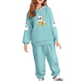 thumbnail image 2 of YUNAFFT Windproof Hooded Set for Girls & Boys 2-12Y | Full-Zip Thermal Fleece-Lined 2PC Sweatshirt & Pants, Loose Fit, Multi-Color, Size 100-160, 2 of 5