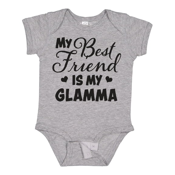 Inktastic My Best Friend is My Glamma with Hearts Boys or Girls Baby Bodysuit