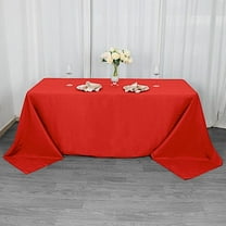 Balsa Circle 90" x 132" Premium Polyester Rectangular Tablecloth Table Linens Red