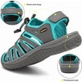 thumbnail image 3 of Rumpra Women's Closed Toe Sandals Water Shoes Hiking Sandals for Beach Activities, 3 of 7