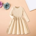 thumbnail image 2 of LIJCC Toddler Baby Girl Long Sleeve Dress Girls Ribbed Knit Sweater Dresses Solid Color Textured Kids Swing Holiday Clothes Fall Winter Fashion Clothes, 2 of 9