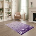 thumbnail image 2 of ODIKA Purple Pink Gradient Ombre Pastel Scatter Vine Furry Quilted Stain Resistant Low Profile for Dorm Room, Small Living Apartment, 2 of 7