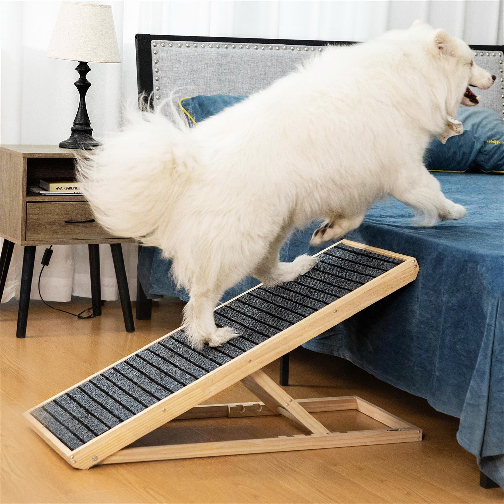 Pefilos Adjustable Dog Ramp for All Dogs and Cats, Dog Stairs for Couch or Bed with Adjustable from 15.8" to 23.6", Dog Ladder for Small Dogs, Gray Pefilos Adjustable Dog Ramp for All Dogs and Cats, Dog Stairs for Couch or Bed with Adjustable from 15.8" to 23.6", Dog Ladder for Small Dogs, Gray