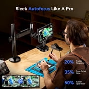 TOMLOV Autofocus 4K Digital Microscope, 8 TM4K-AF Flex Arm HDMI 2000X Soldering Microscopes for Adults, Coin Microscope with Ring Light, 52MP LCD Microscopes with Screen