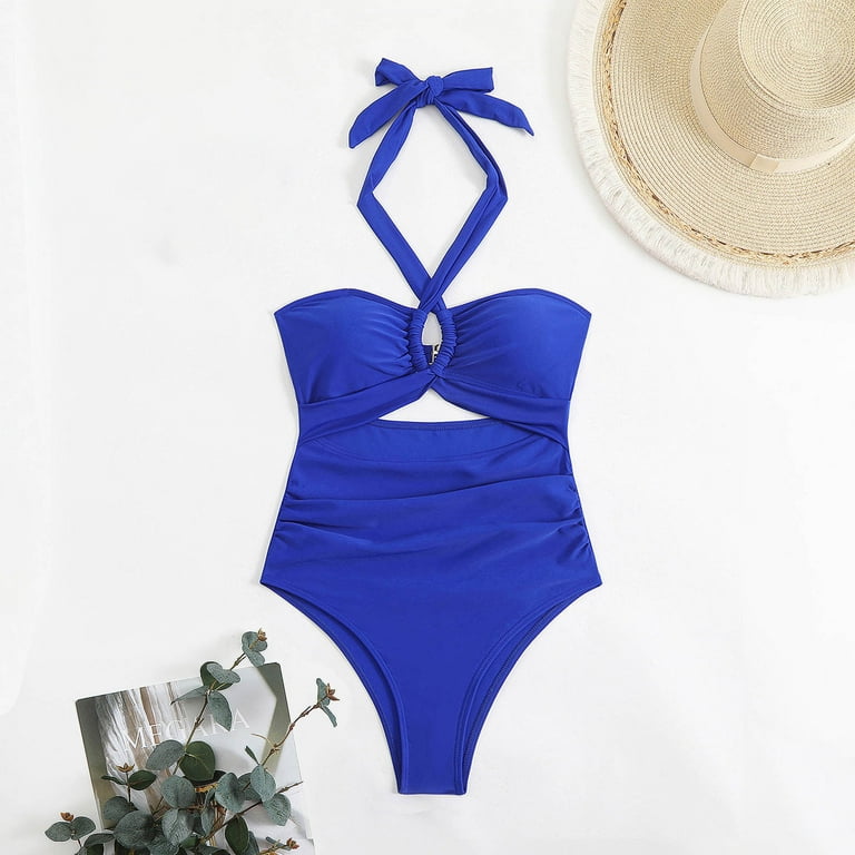 Youyipin One Piece Swimsuit Women Tummy Control Bathing Suit Sexy V Neck  Cutout Swimsuits Push Up Bathing Suit For Women - Walmart.com