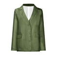 thumbnail image 2 of Dezsed Women's Blazer Business Jacket Women's Casual Lightweight Blazer Open Front Lapel Long Sleeve Jacket Work Office Blazer For Daily/Work ArmyGreen S, 2 of 7