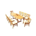 thumbnail image 4 of Grade-A Teak Dining Set: 10 Seater 11 Pc: 94" Mas Oval Trestle Leg Table And 10 Osborne Chairs (2 Arm & 8 Armless Chairs) WholesaleTeak #51OS1311, 4 of 4