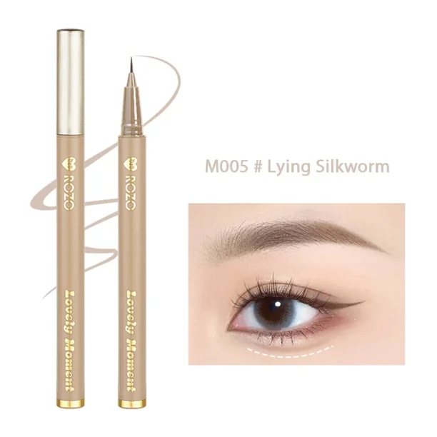 Delineador de ojos líquido ultrafino, resistente al agua, brillo mate, negro, marrón, brillante, lápiz de gusano de seda, herramientas de maquillaje para fiesta de belleza de ojos