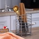 thumbnail image 5 of Portapalillos Cilíndrico de Acero Inoxidable | Organizador de Utensilios de Encimera | Estante de Cocina Que Ahorra Espacio para Palillos, Tenedores y Cucharas | Diseño Moderno Plateado | Soporte Mul, 5 of 6