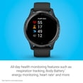 thumbnail image 4 of Garmin 010-02173-11 Venu, GPS Smartwatch with Bright Touchscreen Display, Features Music, Body Energy Monitoring, Animated Workouts, Pulse Ox Sensor and More, Black, 4 of 5