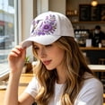 thumbnail image 5 of romoty Womens White Hummingbird Floral Embroidered Baseball Cap Adjustable Cotton Sun Hat for Outdoor Walking Gardening, 5 of 6