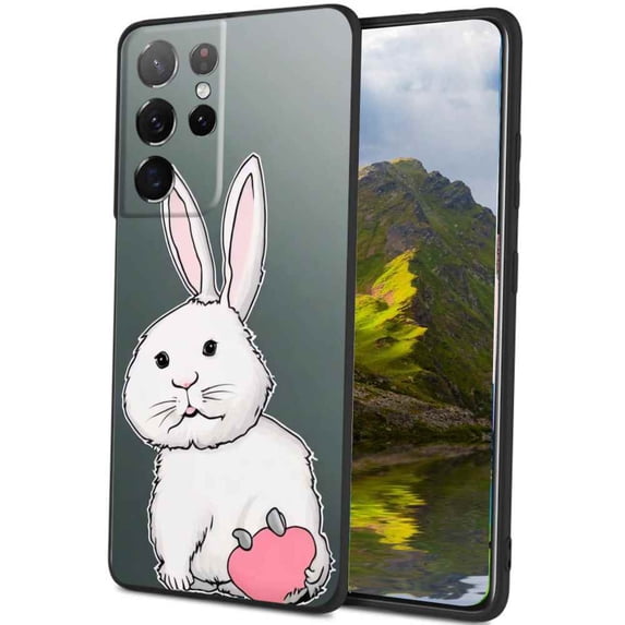 Compatible with Samsung Galaxy S23 Ultra Phone Case, Cute-Rabbit-39 Case Men Women, Flexible Silicone Shockproof Case for Samsung Galaxy S23 Ultra