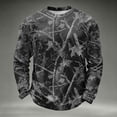 thumbnail image 4 of Gaukiv Long Sleeve Tops for Men Camo Print Waffle Knit Crew Neck Breathable Shirts Layer Blouses Black L, 4 of 5