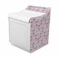 thumbnail image 2 of Tea Party Washer Cover, Cartoon with Teacups Abstract Floral Background Gothic Design Print, Waterproof Dustproof Decorative Fabric, 29" x 28" x 40", Lilac Pink Coral, by Ambesonne, 2 of 3