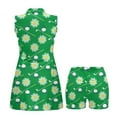thumbnail image 5 of COEQINE Golf Ball Club and Daisy Floral Green Print Tennis Dress for Women Sleeveless V-Neck Athletic Dresses with Shorts 2 Pockets Breathable Lightweight Golf Outfits, L, 5 of 7