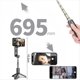 thumbnail image 3 of Trípode Estabilizador de Cardán, de Selfie para Teléfono Móvil, Control por Aplicación, Luz LED, Soporte para Smartphone, Soporte para Cámara de Teléfono Móvil., 3 of 7