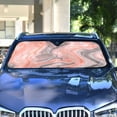 thumbnail image 4 of ALAZA Marble Pink Windshield Sun Shade Car Foldable Sun Visor Block UV Rays Protector 55"x27.6", 4 of 8