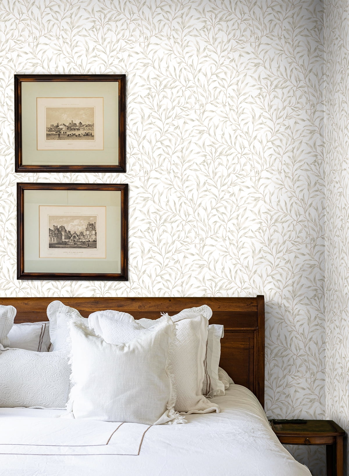 Seabrook Designs Neutral Willow Trail Prepasted Wallpaper - 20.9 in. W. x 33 ft. L. Roll